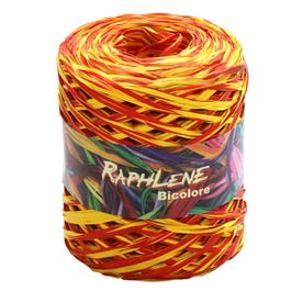 Cinta rafia 15 mm naranja/amarillo - 200 metros Cinta rafia 15 mm naranja/amarillo - 200 metros