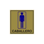 Placa Aseo Caballero 16x16 cm oro mate/negro/morado