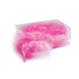 Caja de plumas fucsia +/- 6 gramos Caja de plumas fucsia +/- 6 gramos