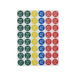 Etiquetas adhesivas descuentos 20/50% 2,4 cm surtidas - 240 unidades Etiquetas adhesivas descuentos 20/50% 2,4 cm surtidas - 240 unidades