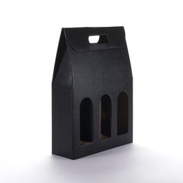 Estuche 3 botellas 27x9x37 cm negro - 10 unidades Estuche 3 botellas 27x9x37 cm negro - 10 unidades