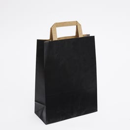 Bolsas de papel asas planas 22x10x29 cm negras - 50 unidades Bolsas de papel asas planas 22x10x29 cm negras - 50 unidades