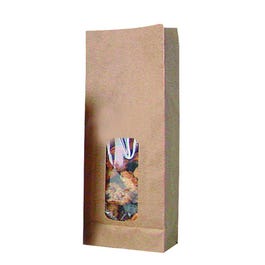 Bolsa de papel kraft con ventana 13,6x7,4x31,5 cm marrón - 100 unidades Bolsa de papel kraft con ventana 13,6x7,4x31,5 cm marrón - 100 unidades