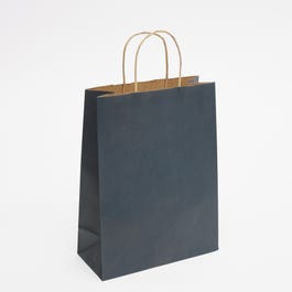 Bolsas de papel asa rizada 22x10x31 cm azul oscuro - 50 unidades Bolsas de papel asa rizada 22x10x31 cm azul oscuro - 50 unidades