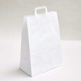 Bolsas de papel asa plana 32x17x45 cm blancas - 50 unidades Bolsas de papel asa plana 32x17x45 cm blancas - 50 unidades