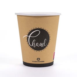 Vaso cartón dibujo 25 cl marrón/negro - 50 unidades Vaso cartón dibujo 25 cl marrón/negro - 50 unidades