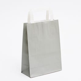 Bolsas de papel asa plana 18x8x24 cm grises - 50 unidades Bolsas de papel asa plana 18x8x24 cm grises - 50 unidades