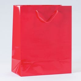 Bolsas asa algodón 26x13x32 cm rojo brillo - 12 unidades Bolsas asa algodón 26x13x32 cm rojo brillo - 12 unidades