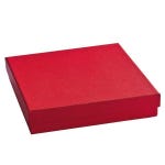 Cajas regalo cartón 15x15x4 cm rojas - 12 unidades