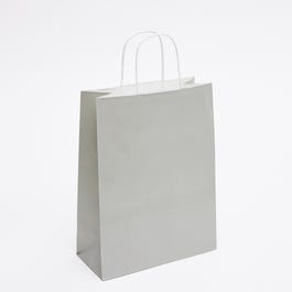 Bolsas de papel asa rizada 22x10x31 cm gris - 50 unidades Bolsas de papel asa rizada 22x10x31 cm gris - 50 unidades