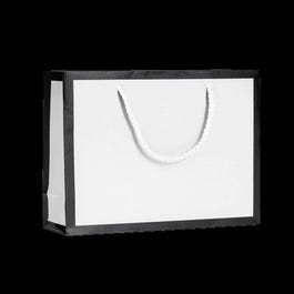 Bolsas asa algodón con marco 36x12x28 cm blanco/negro - 12 unidades Bolsas asa algodón con marco 36x12x28 cm blanco/negro - 12 unidades