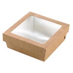 Caja tapa ventana 700 ml 15,5x15,5x5 cm marrón - 25 unidades