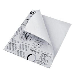 Papel parafinado Periódico 13x13 cm blanco/negro - 1000 unidades Papel parafinado Periódico 13x13 cm blanco/negro - 1000 unidades