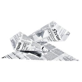 Papel parafinado Periódico cono 26x37 cm blanco/negro - 1000 unidades Papel parafinado Periódico cono 26x37 cm blanco/negro - 1000 unidades