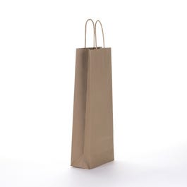 Bolsa de papel 1 botella 14x8,5x39 cm marrón - 200 unidades Bolsa de papel 1 botella 14x8,5x39 cm marrón - 200 unidades