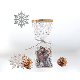 Bolsas fondo Navidad 10x22 cm transparente/oro/plata - 100 unidades Bolsas fondo Navidad 10x22 cm transparente/oro/plata - 100 unidades
