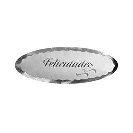 Etiquetas adhesivas oval Felicidades 5,5x2 cm plata mate/brillo - 500 unidades Etiquetas adhesivas oval Felicidades 5,5x2 cm plata mate/brillo - 500 unidades