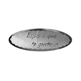 Etiquetas adhesivas oval Espero que 5,5x2 cm plata mate/brillo - 500 unidades Etiquetas adhesivas oval Espero que 5,5x2 cm plata mate/brillo - 500 unidades