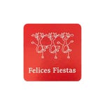 Etiquetas adhesivas renos Felices Fiestas 4x4 cm rojas/blancas - 250 unidades