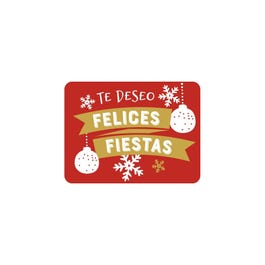 Etiquetas adhesivas Te deseo Felices Fiestas 4x3 cm oro/rojas/blancas - 250 unid Etiquetas adhesivas Te deseo Felices Fiestas 4x3 cm oro/rojas/blancas - 250 unid