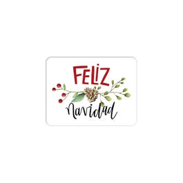 Etiquetas adhesivas Feliz Navidad piña 4x3 cm multicolores - 250 unidades Etiquetas adhesivas Feliz Navidad piña 4x3 cm multicolores - 250 unidades