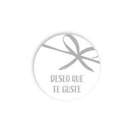 Etiquetas adhesivas lacito Deseo que te guste 3,5 cm plata/blanca - 250 unidades Etiquetas adhesivas lacito Deseo que te guste 3,5 cm plata/blanca - 250 unidades