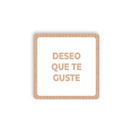 Etiquetas adhesivas recuadro Deseo que 3,5x3,5 cm marrón/blanca - 250 unidades Etiquetas adhesivas recuadro Deseo que 3,5x3,5 cm marrón/blanca - 250 unidades