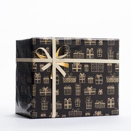 Papel de regalo Sólo para ti 70 cm negro/oro - 100 metros Papel de regalo Sólo para ti 70 cm negro/oro - 100 metros