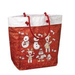 Bolsas de papel asa cordón Personajes de Navidad 55x15x45 cm rojo/blanco - 5 uni