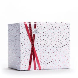 Papel de regalo metalizado Estrellitas 70 cm blanco/rojo/plata - 25 metros Papel de regalo metalizado Estrellitas 70 cm blanco/rojo/plata - 25 metros