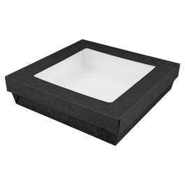 Envase con tapa 750 ml 14x14x5 cm negro/transparente - 25 unidades