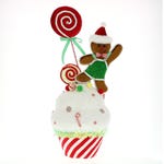 Cupcake Candy con galleta 50 cm blanco/rojo/marrón