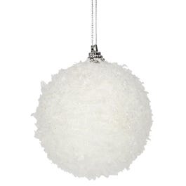 Bola de nieve purpurina 8 cm blanca Bola de nieve purpurina 8 cm blanca