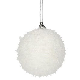 Bola de nieve purpurina 10 cm blanca Bola de nieve purpurina 10 cm blanca