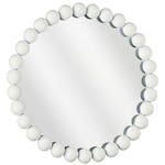 Espejo redondo con perlas 33,5 cm blanco