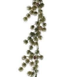 Guirnalda abeto con piñas y purpurina 180 cm verde/marrón Guirnalda abeto con piñas y purpurina 180 cm verde/marrón