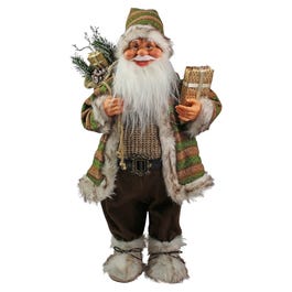 Papá Noel saco y regalo 60 cm blanco/verde/marrón Papá Noel saco y regalo 60 cm blanco/verde/marrón