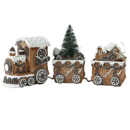 Tren pan de jengibre luminoso 18x7,5x15,5 cm marrón/blanco Tren pan de jengibre luminoso 18x7,5x15,5 cm marrón/blanco