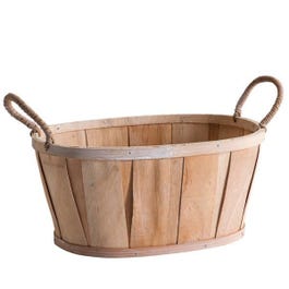 Cesta madera ovalada 25x19x12 cm madera natural Cesta madera ovalada 25x19x12 cm madera natural