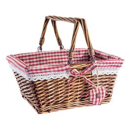 Cesta mimbre cuadrada 34x26x15 cm marrón Cesta mimbre cuadrada 34x26x15 cm marrón