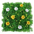 Cuadrado hierba con flores 25x25 cm verde/amarillo