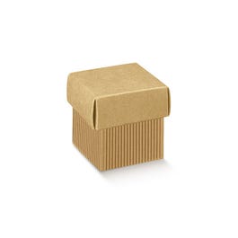 Cajas regalo cartón 10x10x9 cm marrón ondulado - 10 unidades Cajas regalo cartón 10x10x9 cm marrón ondulado - 10 unidades