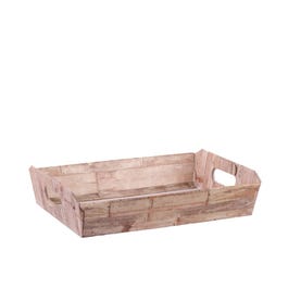 Cesto asas Wood 31x22x9 cm marrón - 10 unidades Cesto asas Wood 31x22x9 cm marrón - 10 unidades