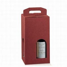 Estuche 4 botellas 18x18x34 cm burdeos Estuche 4 botellas 18x18x34 cm burdeos