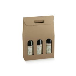 Estuche 3 botellas 27x9x38,5 cm marrón - 5 unidades Estuche 3 botellas 27x9x38,5 cm marrón - 5 unidades