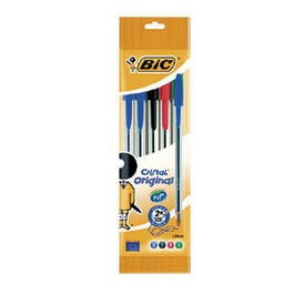 Bolígrafo Bic 0,4 mm 12 cm azul/negro/rojo/verde - 5 unidades Bolígrafo Bic 0,4 mm 12 cm azul/negro/rojo/verde - 5 unidades