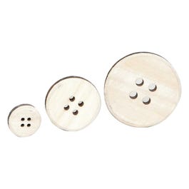 Botones madera 3-5-7 cm blancos - 30 unidades Botones madera 3-5-7 cm blancos - 30 unidades