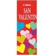 Cartel San Valentín vertical 86x30 cm rojo