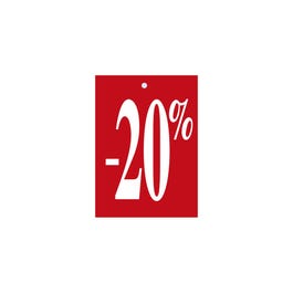 Etiquetas perforadas -20% 5x7 cm rojas/blancas - 100 unidades Etiquetas perforadas -20% 5x7 cm rojas/blancas - 100 unidades