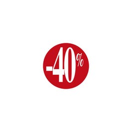 Pegatinas -40% 2,5x2,5 cm rojas/blancas - 500 unidades Pegatinas -40% 2,5x2,5 cm rojas/blancas - 500 unidades